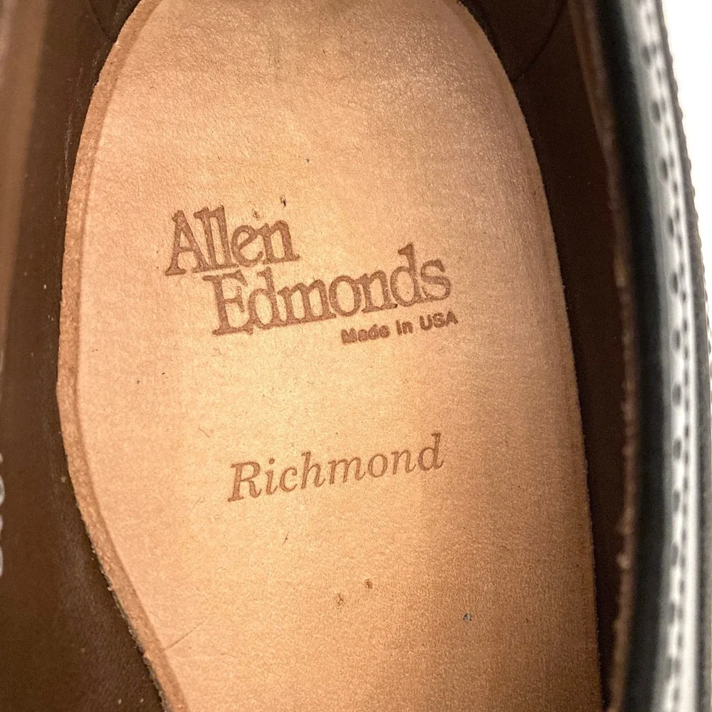 Allen Edmonds Richmond Wingtips Dress Shoes Mens 12 C Narrow Black Leather